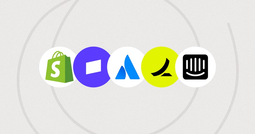 collage poster of Stripe, Shopify, Ramp, Atlassian and Intercom