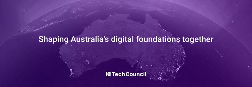 Image of Australia from space with text – Shaping Australia’s digital foundations together