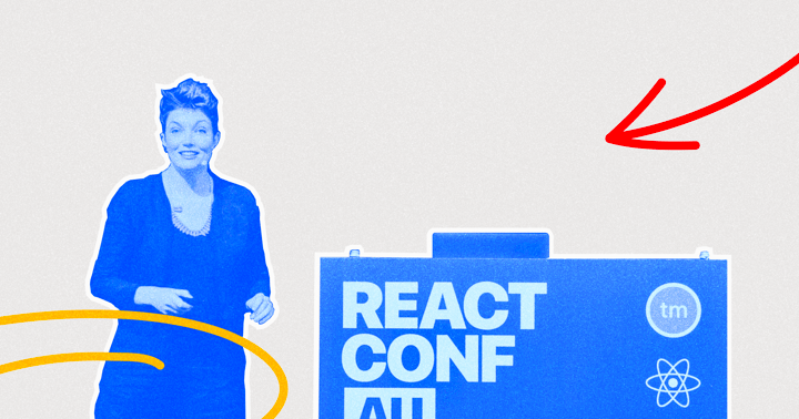 collage poster of Lauren Argenta talking on stage at ReactConf AU