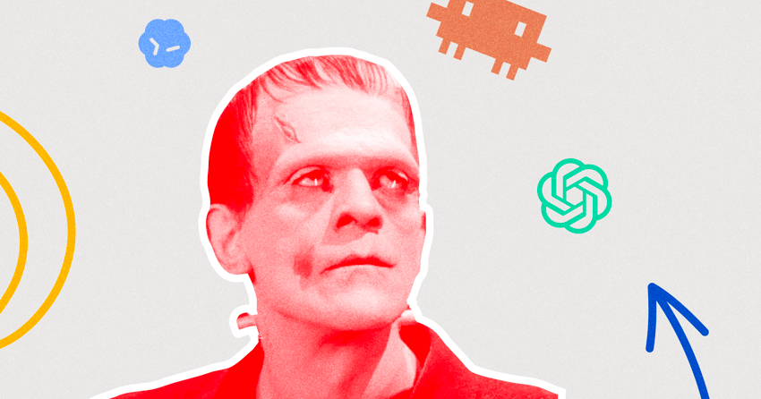 Poster of frankenstein staring at logos of Claude Code, Open AI, and Open AI Codex