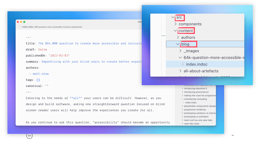 Keystatic blog post output