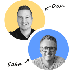 A photo of Dan Cousens and Sasa Residovic
