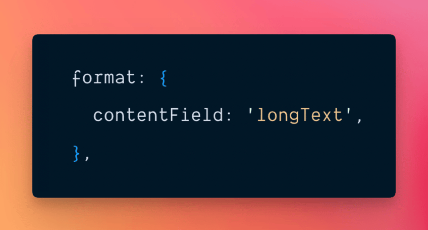 contentField configuration