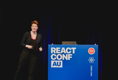 Lauren Argenta speaking at ReactConf AU