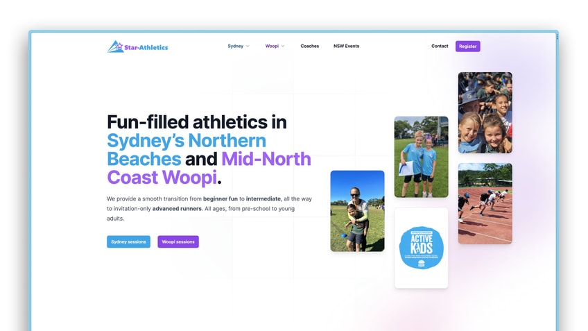 My wife’s website, Star Athletics