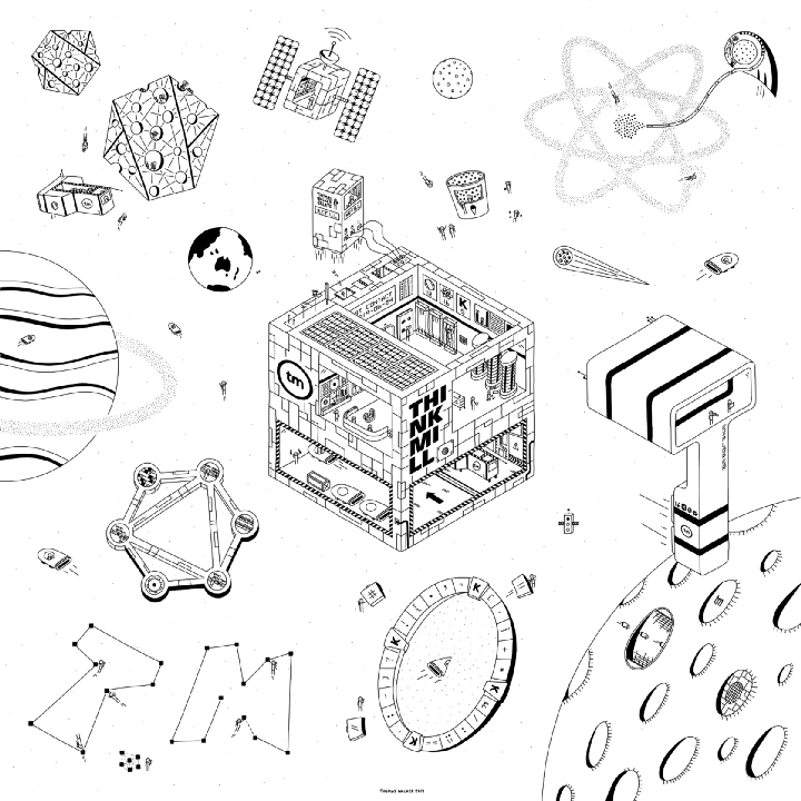 Thinkmill in space illustration