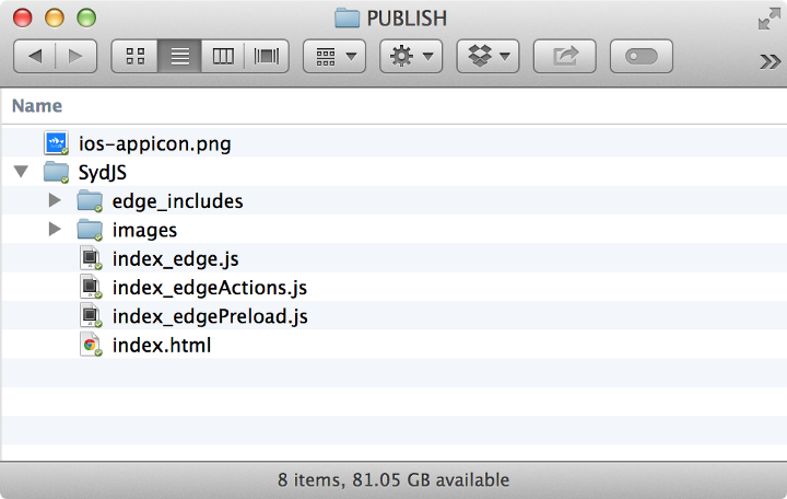 After you hit publish, you should have a folder that looks something like this: