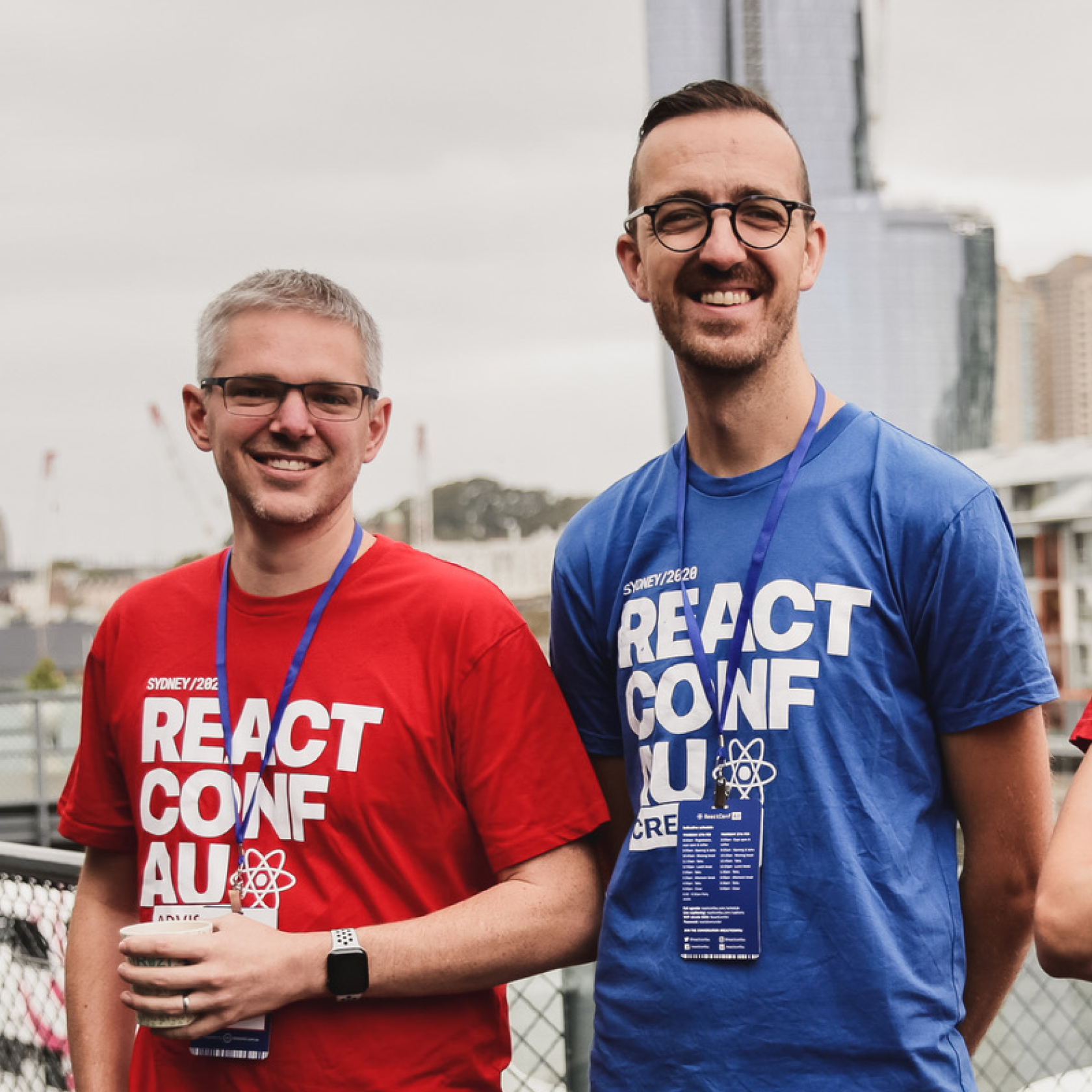 A photo of Boris & Jed, thinkmill co-founders at React Conf AU.